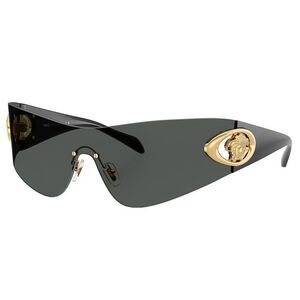 Versace VE 2280 100287 Dark Grey Plastic Shield Sunglasses Grey Lens